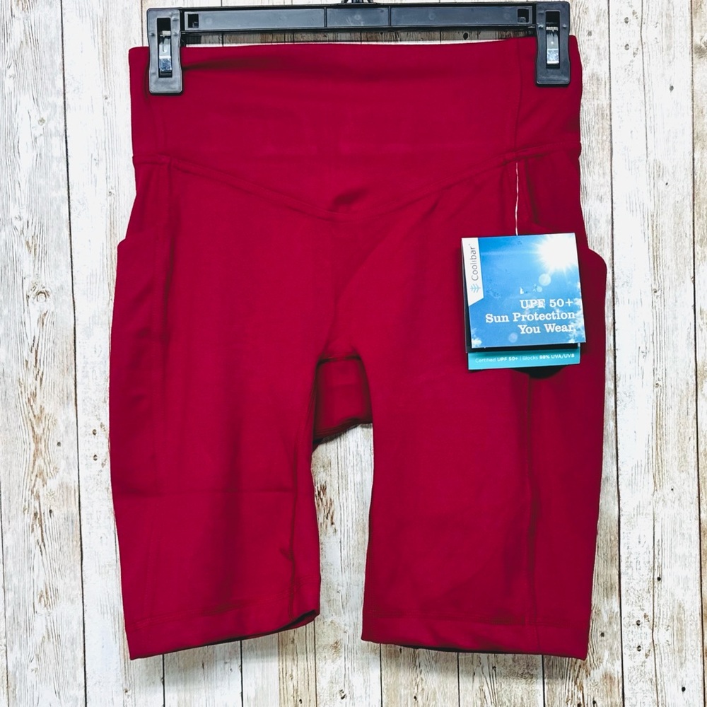 Coolibar Ananda Bike Shorts in Burgundy NWT [C13]